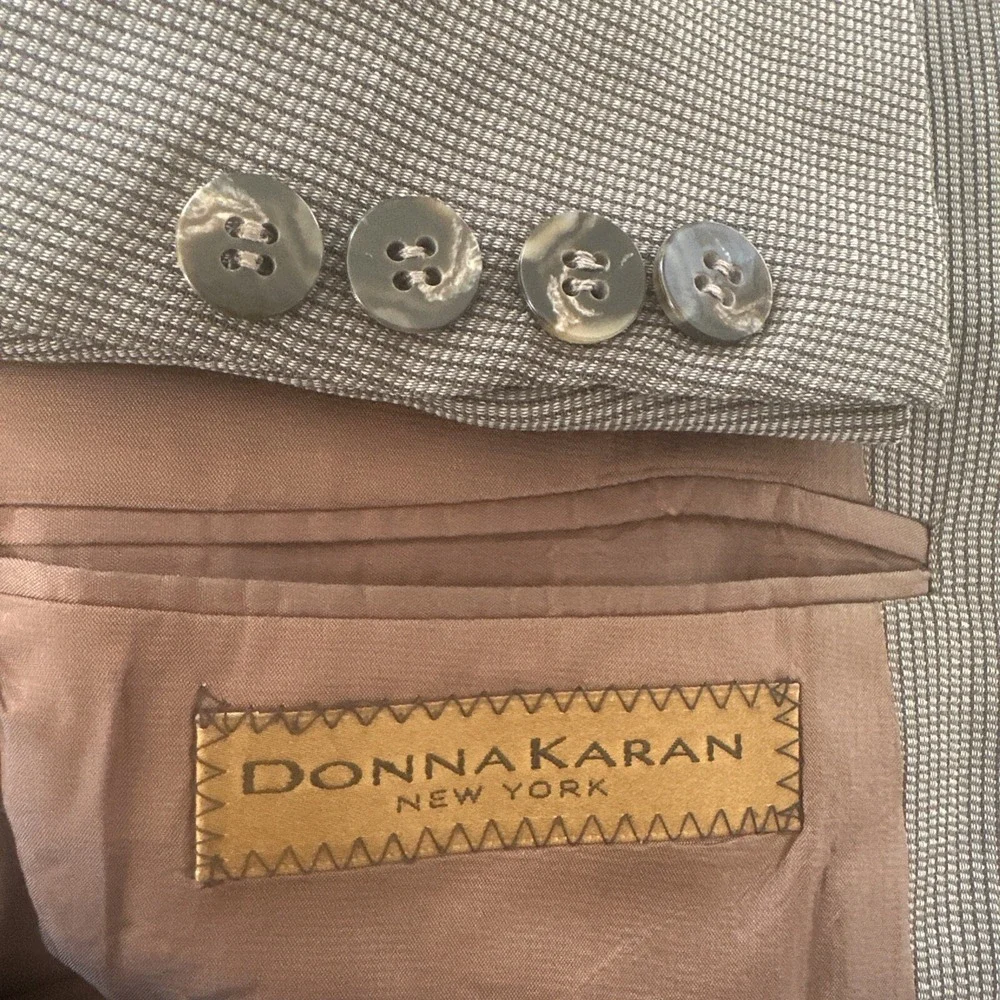 Vintage 90s Donna Karan Suit Jacket‎ 44R Blazer Sport Coat Made In Italy